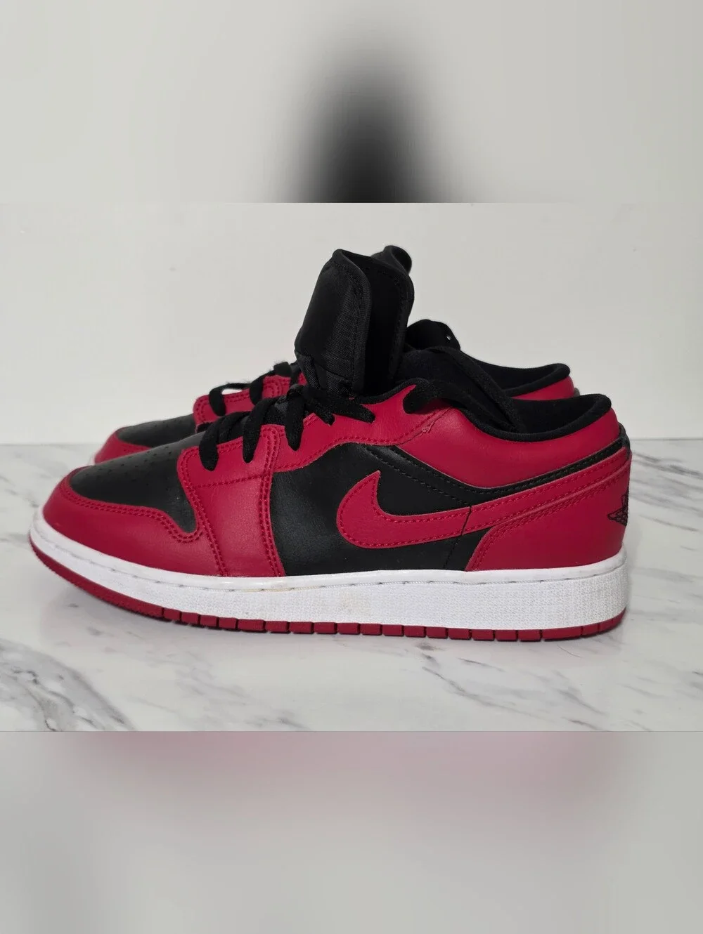 Jordan Black and Red Low-Top Sneakers